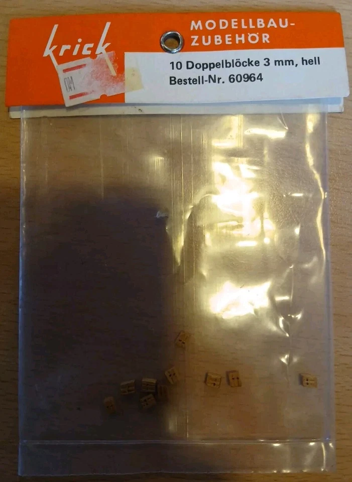 Krick 60964 Doppelblöcke 3mm hell Neu/OVP - Bild 1 von 1