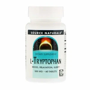 2 x L-Tryptophan, Mood, Relaxation, Sleep, 500 mg, 60 Tablets(120 tabs in total) - Picture 1 of 1