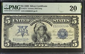 $5 1899 Silver Certificate Very Fine 20 PMG  - Picture 1 of 2