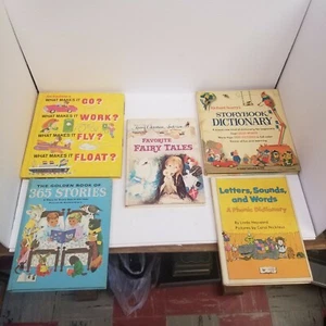 Vintage Illustrated Children's Storybook & Dictionary Lot of 5, Educational - Picture 1 of 11
