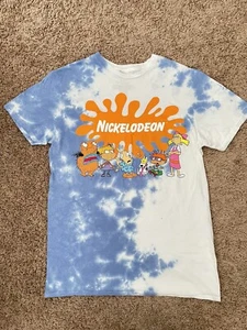 Nickelodeon Hey Arnold Tie Dye Short Sleeve T-Shirt Tee shirt Men Blue Size M - Picture 1 of 2