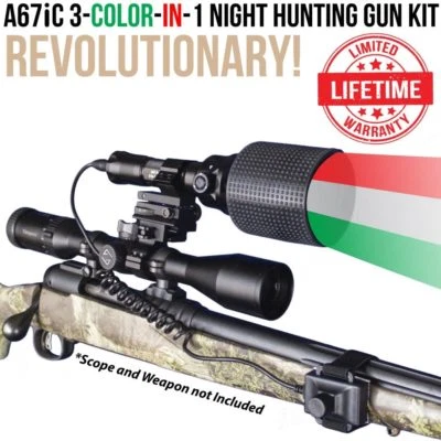 Wicked Lights A67iC 3-Color-In-1 Night Hunting Gun Light Kit coyote, hog W2021