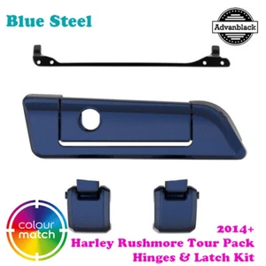Blue Steel Tour Pack Hinges Latch Kit fit 14+ Harley Touring - Picture 1 of 8
