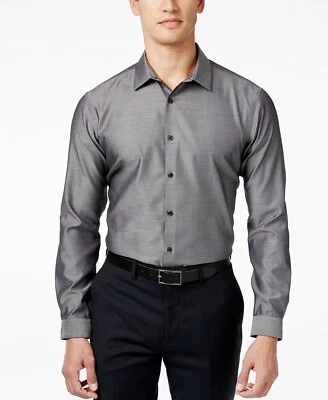$115 Inc International Concepts Para Hombres Gris Manga Larga Algodón Camisa de Vestir 16-16.5 Foto 1 de 2