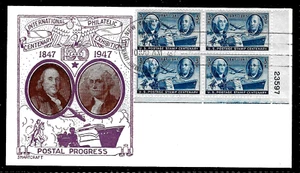 947 3c Stamps (1947) U. S. POSTAGE STAMP CENTENARY FDC - SMARTCRAFT - RAISED - Picture 1 of 1