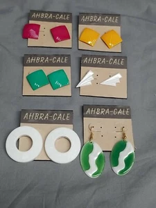 6 Pairs NOS Ahbra-Cale Women's Pierced Earrings - Picture 1 of 9