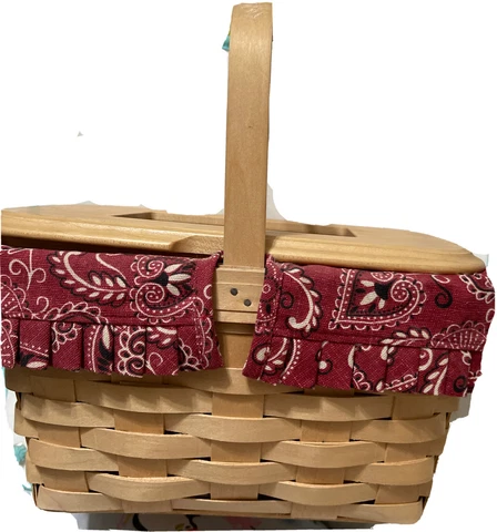 2002 Longaberger Make A Basket Shop Medium aith wooden top and brass plaque Cover