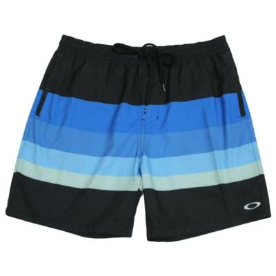 Oakley Bismark Boardshorts Mens Size 38 Black Blue Casual Beach Shorts Boardies - Image 1 of 2