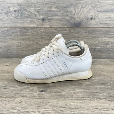 Adidas Samoa Youth Shoes Size 4 Triple White G21251 Casual Lace Up Flats - Image 1 of 4