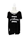 French Laundry Women's Black T-Shirt With More Weekends Please Graphic Size M
