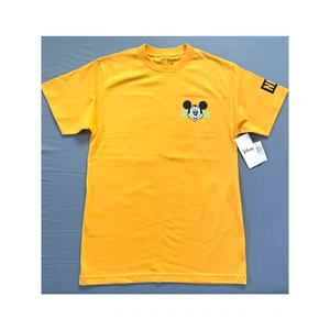 T-Shirt Neff x Disney Mickey Mouse 80er Jahre Stil Herren mittelgelb neu mit Etikett - Bild 1 von 4