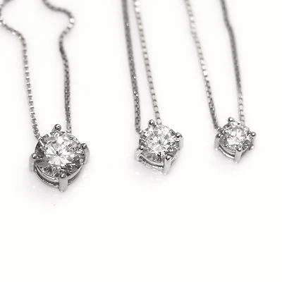 Vero Argento 925 collana girocollo collier punto luce zircone bianco brillante - Immagine 1 di 2