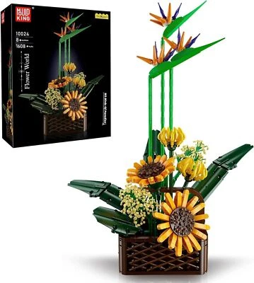 Mould King 10024 Birds of Paradise Flower Bouquet Building Set 1608 PCS