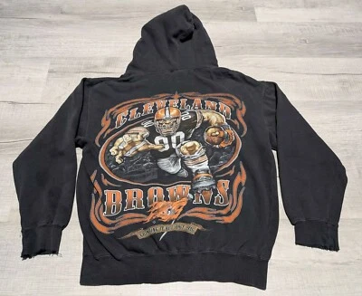 Moletom com capuz vintage Y2K Cleveland Browns gráfico NFL masculino tamanho jogador de futebol LEIA - Imagem 1 de 4