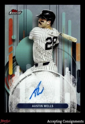 2025 Finest Autograph Refractor #FAAW Austin Wells AUTO YANKEES - Image 1 of 2