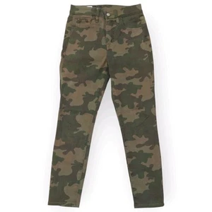 Pantalones de mezclilla Gap para mujer 26/2 S verde camuflaje verdadero ajustados tiro alto elásticos - Imagen 1 de 9