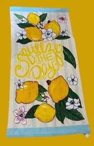 Vera Bradley Oversize Beach Towel Lemon Grove 33" x 66" Lemons Squeeze The Day - Picture 1 of 7