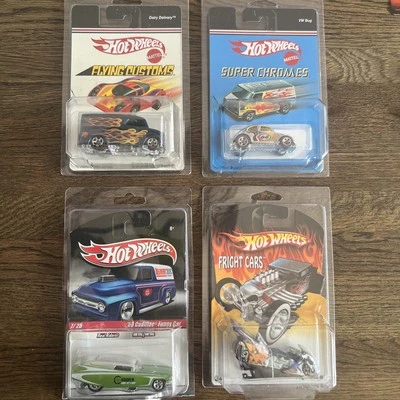 Hot Wheels Lot Of 4: Flying Customs Dairy Delivery, Super Chrome VW Bug + More - Image 1 of 4
