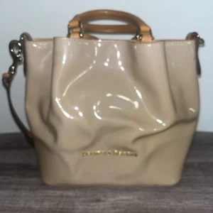 Dooney & Bourke hellbraun Lack kleine Barlow Handtasche Umhängetasche City - Bild 1 von 14