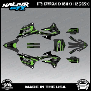Graphics Kit for KAWASAKI KX85 KX112 (2022-2026) Warrior - Green Shift - Picture 1 of 4