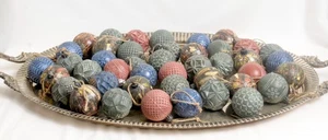 Collection Shatterproof Fall Color Baubles Textured Plastic 13 Unique Patterns - Picture 1 of 15