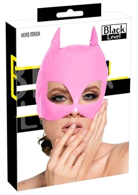 Maschera Gatto Fetish Rosa in Vinile Lucido - Mezza Testa Black Level - Immagine 1 di 4