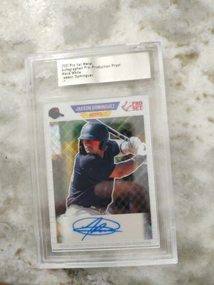 2021 Pro Set Metal 1/1 PRE-PRODUCTION PROOF Wave White JASSON DOMINGUEZ AUTO RC - Image 1 of 2