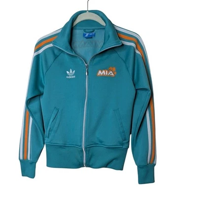 Adidas Originals Miami city scene track jacket teal green rare medium womens - Image 1 of 4