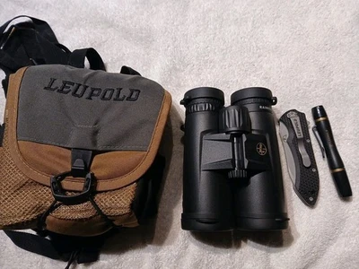 Nuevo Binocular Leupold Rainier HD 10x42mm, Cuchillo, Bolsa, Cepillo Foto 1 de 4