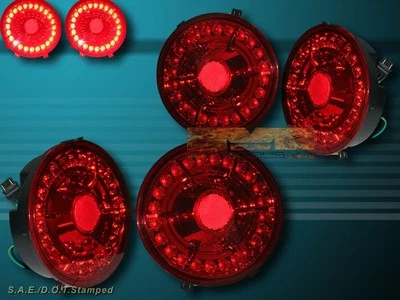 CHEVROLET CORVETTE 05-13 / CORVETTE 06-10 Z06 L.E.D. LUZES TRASEIRAS EURO VERMELHAS 4 PEÇAS - Imagem 1 de 2