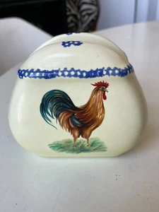 Soporte para servilletas de cerámica estilo granja con gallo - Imagen 1 de 6