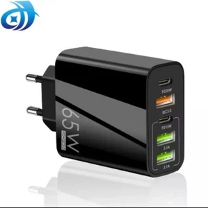 European PD+QC3.0 Wall Charger Adapter 2 Pin 65 Watts MultiPorts UK Seller - Picture 1 of 5