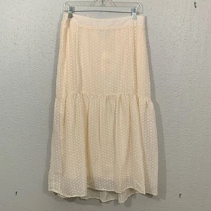 Emberley by DownEast Dotted Cream Tiered “Perfect Set” Skirt NWT size L - Picture 1 of 14