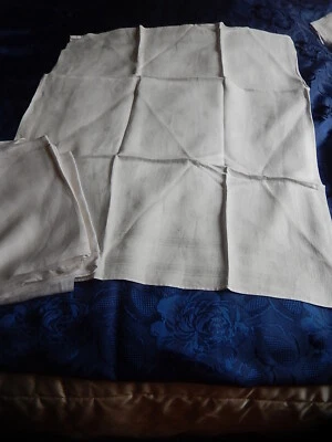 5 SERVIETTES TABLE BLANCHES ANCIENNES DAMASSÉES MONOGRAMME JC 66 X 61 BRODERIE  - Photo 1/4