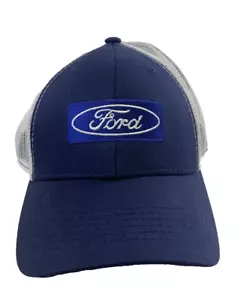 Official Licensed Ford Royal Blue Trucker Style Cap Adjustable OSFM Mesh Vented - Picture 1 of 9