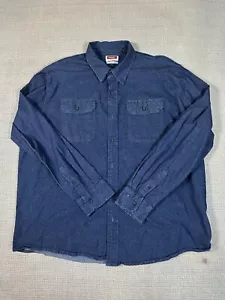 Camicia Wrangler Denim Uomo 2XL Flex per Comodità Blu Bottoni Elasticizzata Tasche - Foto 1 di 7