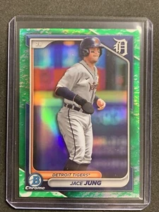 2024 Bowman Chrome JACE JUNG Green Refractor #BCP-5 Tigers - Picture 1 of 2