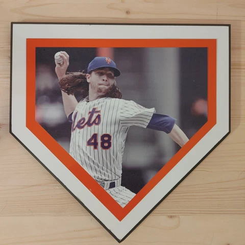 Jacob DeGrom Custom Baseball Photo Home Plate Wooden Plaque New York Mets Rare Cover