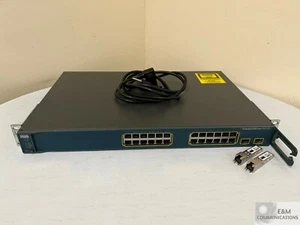 WS-C3560-24PS-S CISCO CATALYST 24-PORT FE PoE SWITCH 2x 1G SFP PORTS COM1X09ARC - Picture 1 of 8