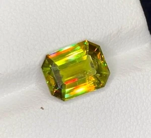 4.5 Ct Natural Full Fire Sphene Titanite Emerald Cut Gemstone For Jewellery - Picture 1 of 6