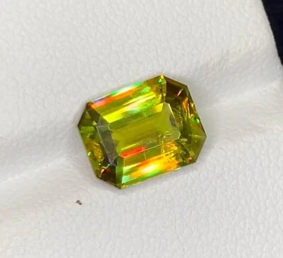 4.5 Ct Natural Full Fire Sphene Titanite Emerald Cut Gemstone For Jewellery - Image 1 of 4