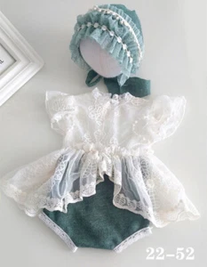 Newborn Studio Photo Shoot Photography Prop Baby Girl Lace Dress Skirt Hat Set - Picture 1 of 15