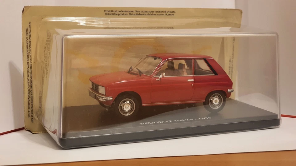 PEUGEOT 104 ZS 1976 1/24 - CON TECA E BLISTER SIGILLATO - MODELLINO AUTO VINTAGE - Immagine 1 di 4