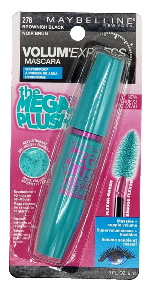 NEW Maybelline Volume Express Mega Plush Washable Mascara 276 Brownish Black - Image 1 of 1