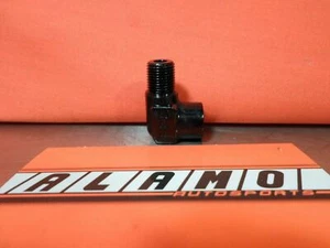 FRAGOLA 491401-BL BLACK ALUMINUM 1/8 NPT Male to 1/8 NPT Female 90° Elbow - Picture 1 of 4