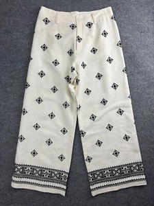 Ellie Tahari Pants Women's 8 White Embroidered Boho Wide Leg NWT - Picture 1 of 8