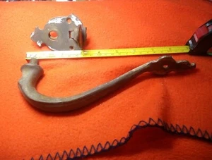 Antique Vintage Large Heavy Duty Brass Door Pull Handle Thumb Latch - Picture 1 of 6