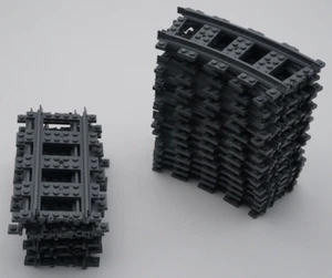 Lego Train City 8 Straight 16 Curved Tracks Mint 3677/7939/60052/60051/7895  - Picture 1 of 1