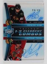 2009 Upper Deck Trilogy 1-2 Clearcut Combos /25 Patrick Kane Jonathan Toews Auto