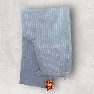 Pantalones de verano East para mujer azul pálido a rayas de lino pierna recta Reino Unido 8 nuevos con etiquetas - Imagen 1 de 4